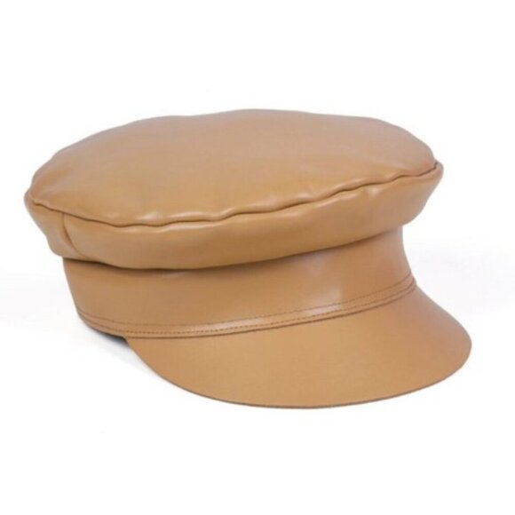 Lack Of Color Tan Leather Biker Cap 57cm M main image 7
